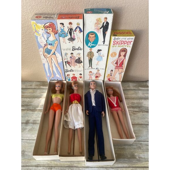 Mattel Other - Vtg Barbie Set of 4: Ponytail #6 Redhead 850, Midge 860, Ken 750, Skipper 0950